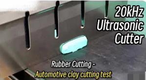 20 kHz Ultrasonic Rubber Cutter - Automotive clay cutting test
