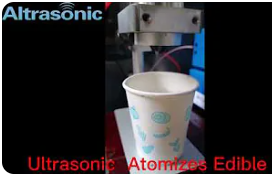 Ultrasonic Atomization Machine Atomizing Edible Oil From Altrasonic